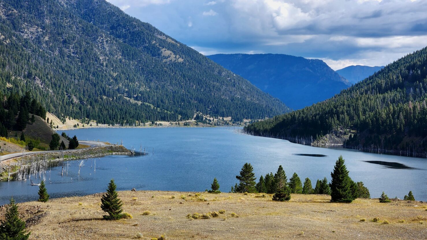 Earthquake Lake is a result of damming of the Madison River.
