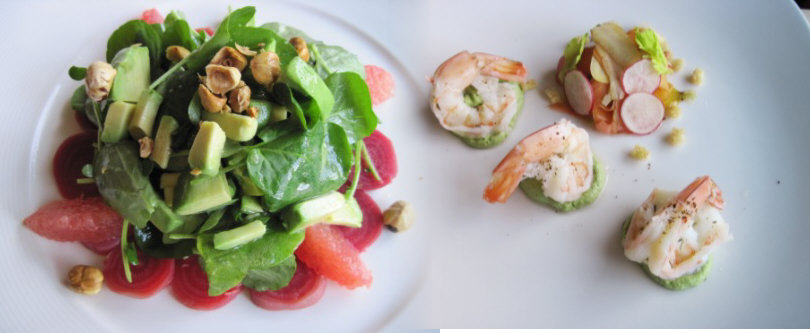 Beet Salad and Tiger Prawns (Linda C)