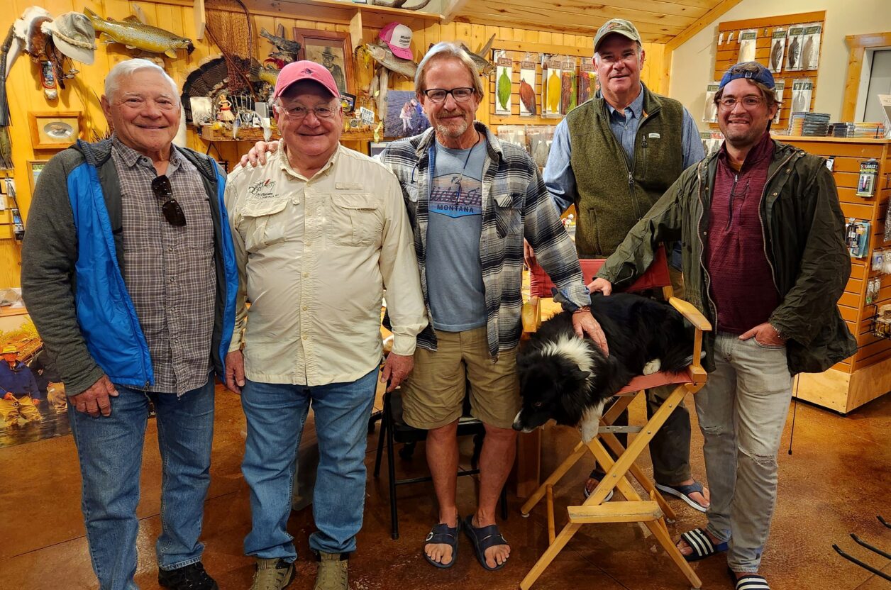 Kelly Galloup, center, an iconic fly fisherman.